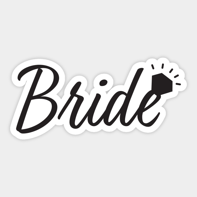 Black Bride text and Diamond ring Sticker by sigdesign